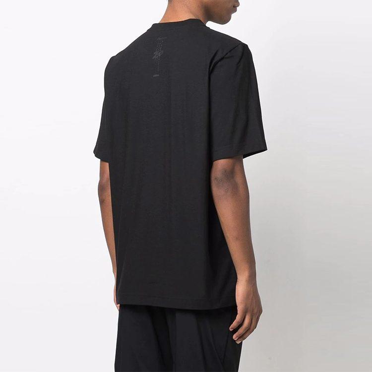 Y 3 T Shirts Men's Black Crew Neck Moderate Straight Fit HG6091