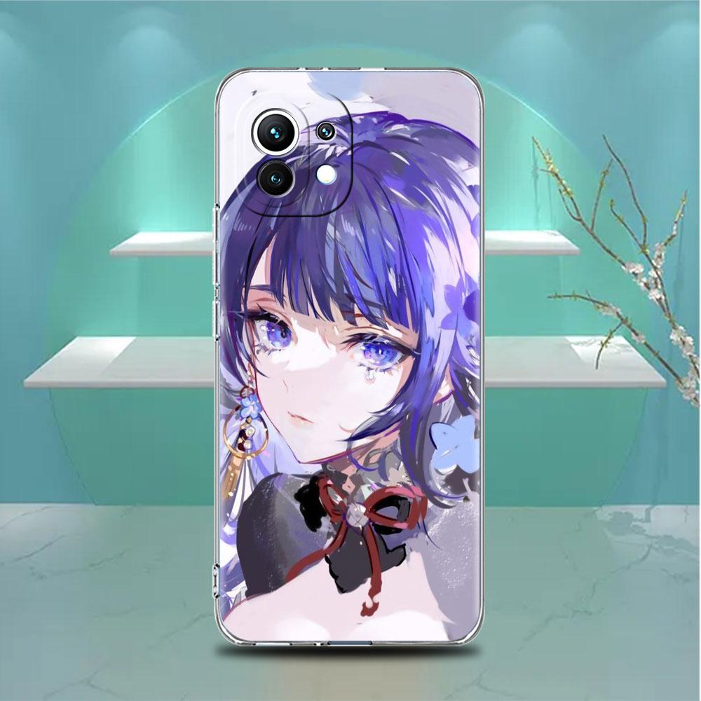 Genshin Impact Raiden Shogun Baal Clear Case For Xiaomi Mi Poco X3 NFC M3 Pro F3 F1 11 Lite 12 Note 10 11T 9T Phone Cover