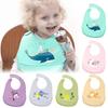 Cartoon Animal Hippopotamus Dinosaur Silicone Bib for Baby Infant Safe Waterproof Halter Feeding Burp Cloths Soft Drool Bag
