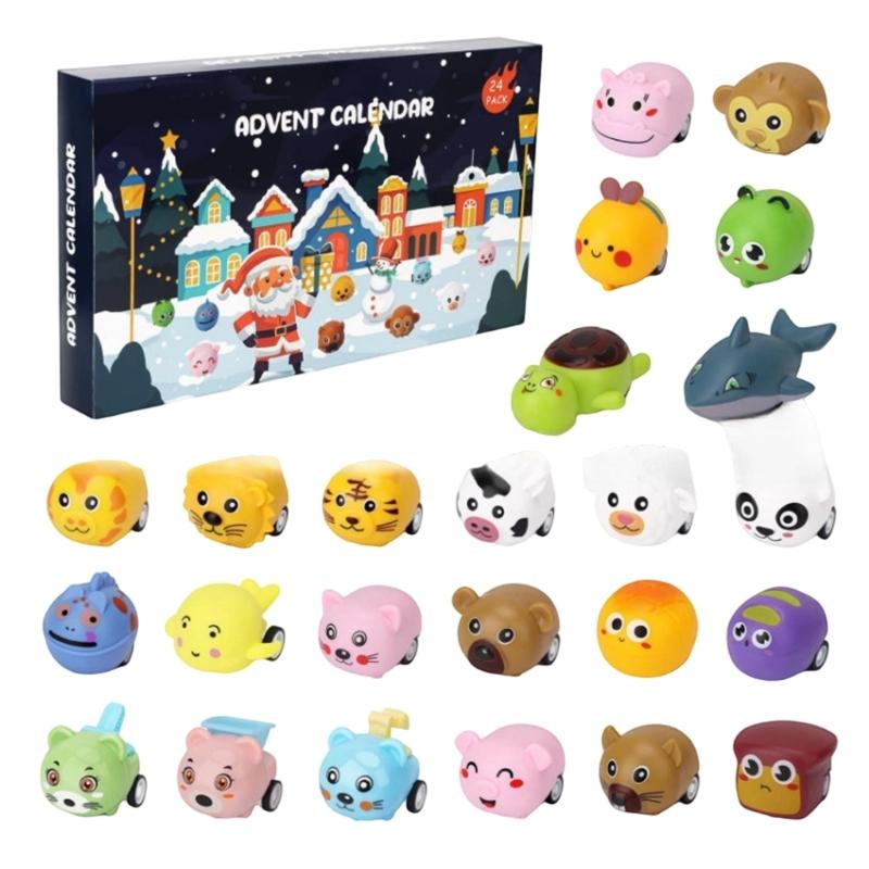 

24 Day Advent Calendar Surprise Toy Car For Children No Batteries Needed Pull Back Vehicles Holiday Fun 1