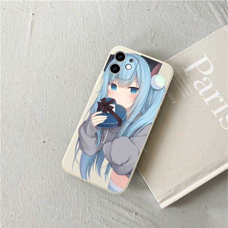 Husă din silicon de anime japonez pentru fată de desene animate pentru iPhone 11 14 Pro Max 13 12 Mini Xr Xs Max X 8 Plus 7 Se 2 Se 3 6s Husa din spate a telefonului