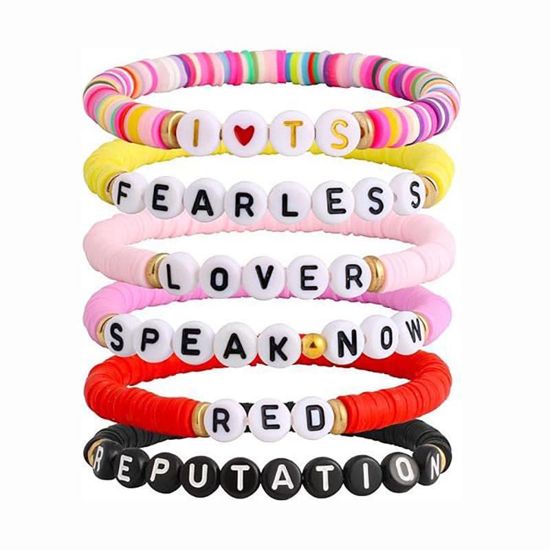 

Персонализированный браслет с буквами из полимерной глины ручной работы - Модный бестселлер