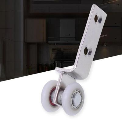 2Pcs Metal Sliding Door Pulleys Smooth Silent 40x19mm 60x19mm Bearing Pulley Block with Two Plastic Wheels Bearing Wheel