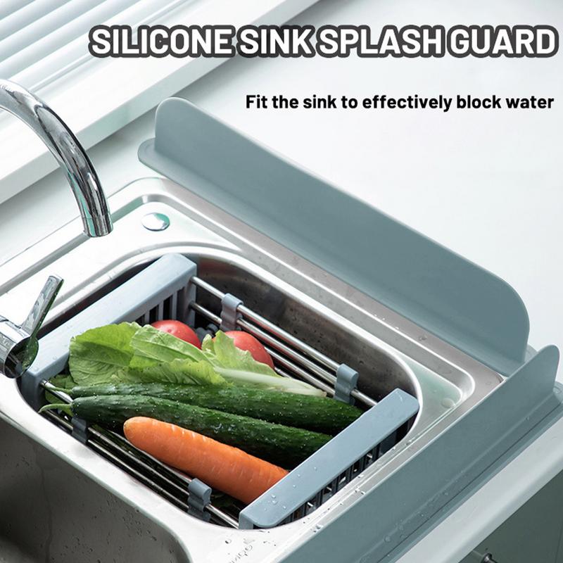 Silicone Sink Splash Guard Silicone Splash Guard For Kitchen Sink 19IN Tray And Mats Stopper Kitchenware Water Barrier For Home