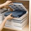 3Pcs Layered Folding Clothes Storage Board Pants T-Shirt Organizer Rack for Home Wardrobe Short Sleeve Classification Stacking Board