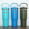 30oz 304 Stainless Steel Tumbler with Handle Double Wall Vacuum Insulated Leakproof Water Bottle Custom Logo Travel Coffee Mug