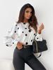 2023 Women's Autumn Polka Dot Round Neck Long Sleeve Top