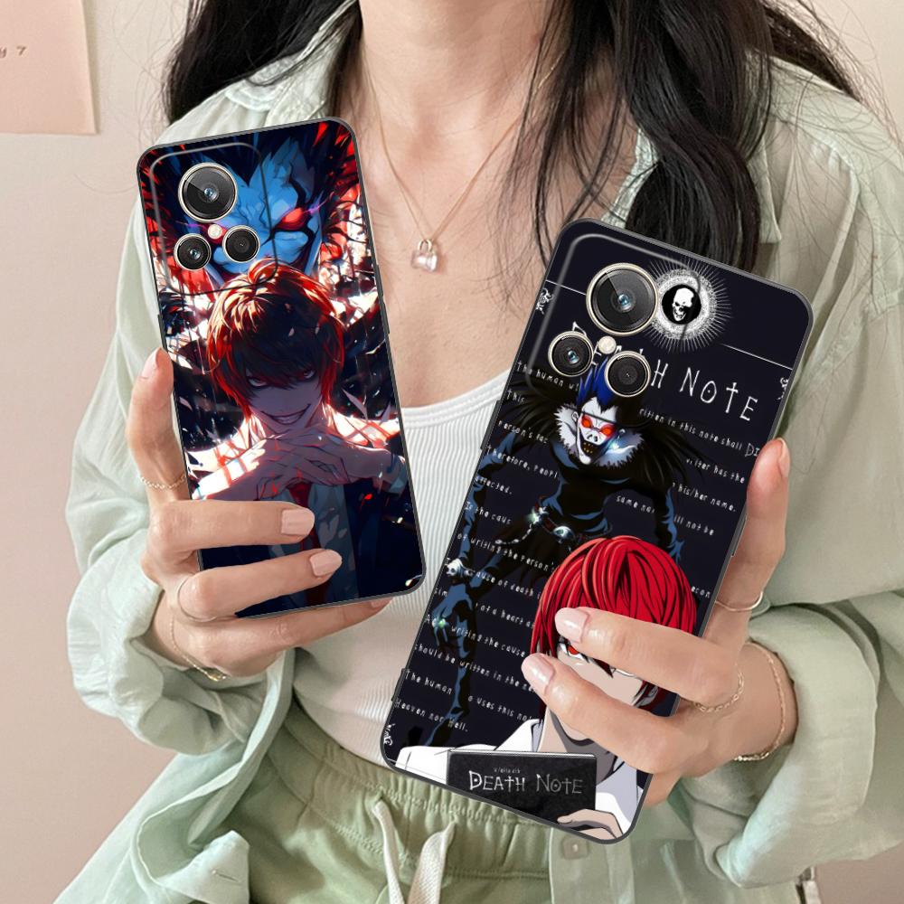 Death Note Kira Light Mobile Phone Case for Realme 15 14 13 12 11 10 9 Pro Plus T i Lite 5G Colorful Printing Cover Luxury Cover