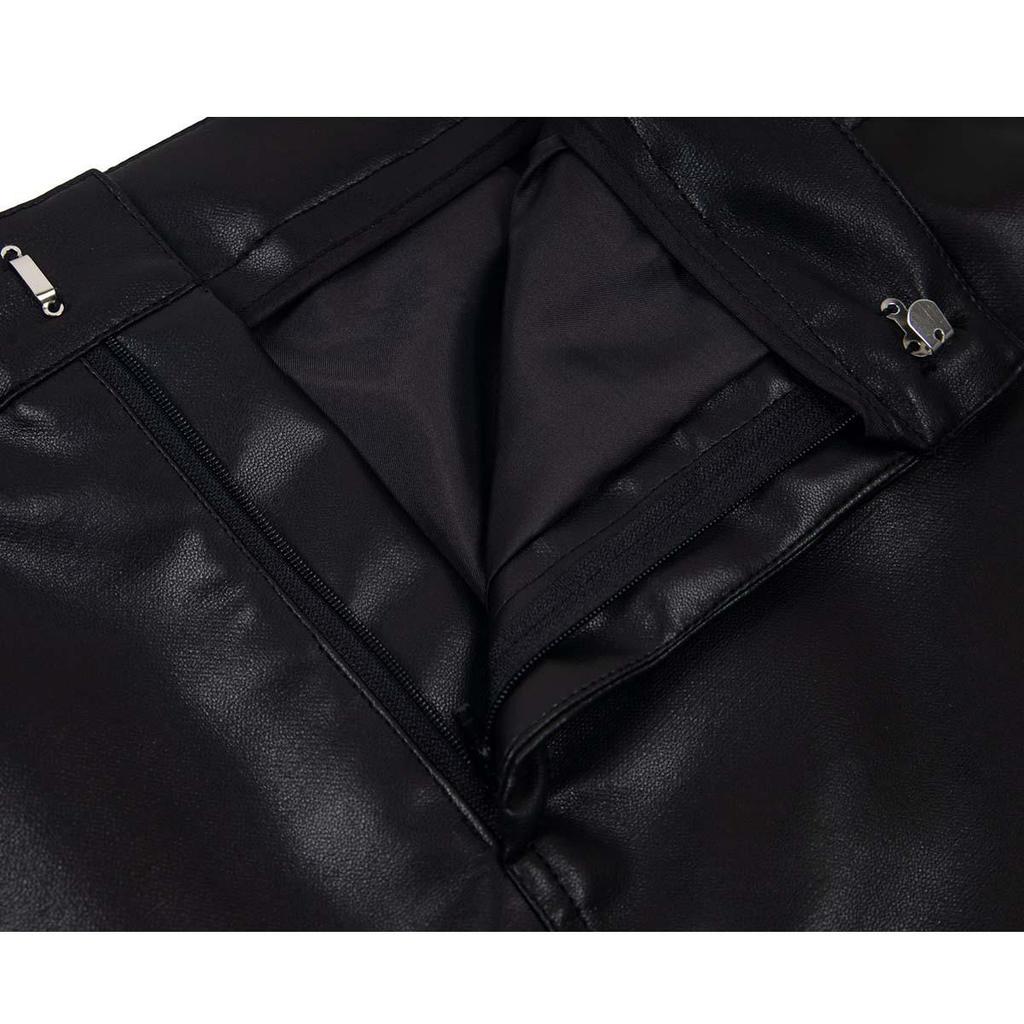 UNBDNS High-Waisted Leather Mini Skirt: Women's 2026 A/W Slim Anti-Exposure A-Line Design