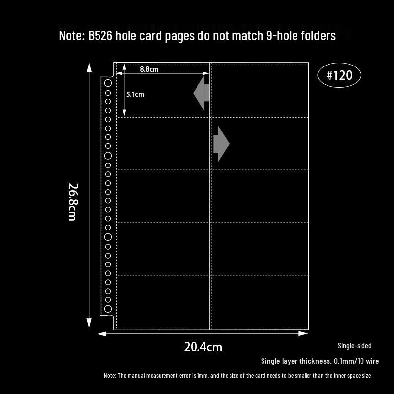 A4/A5 HD Transparent 4-Pocket Refill Pages for Star Cards - Thickened Inserts for 3-Inch Photo Card Albums
