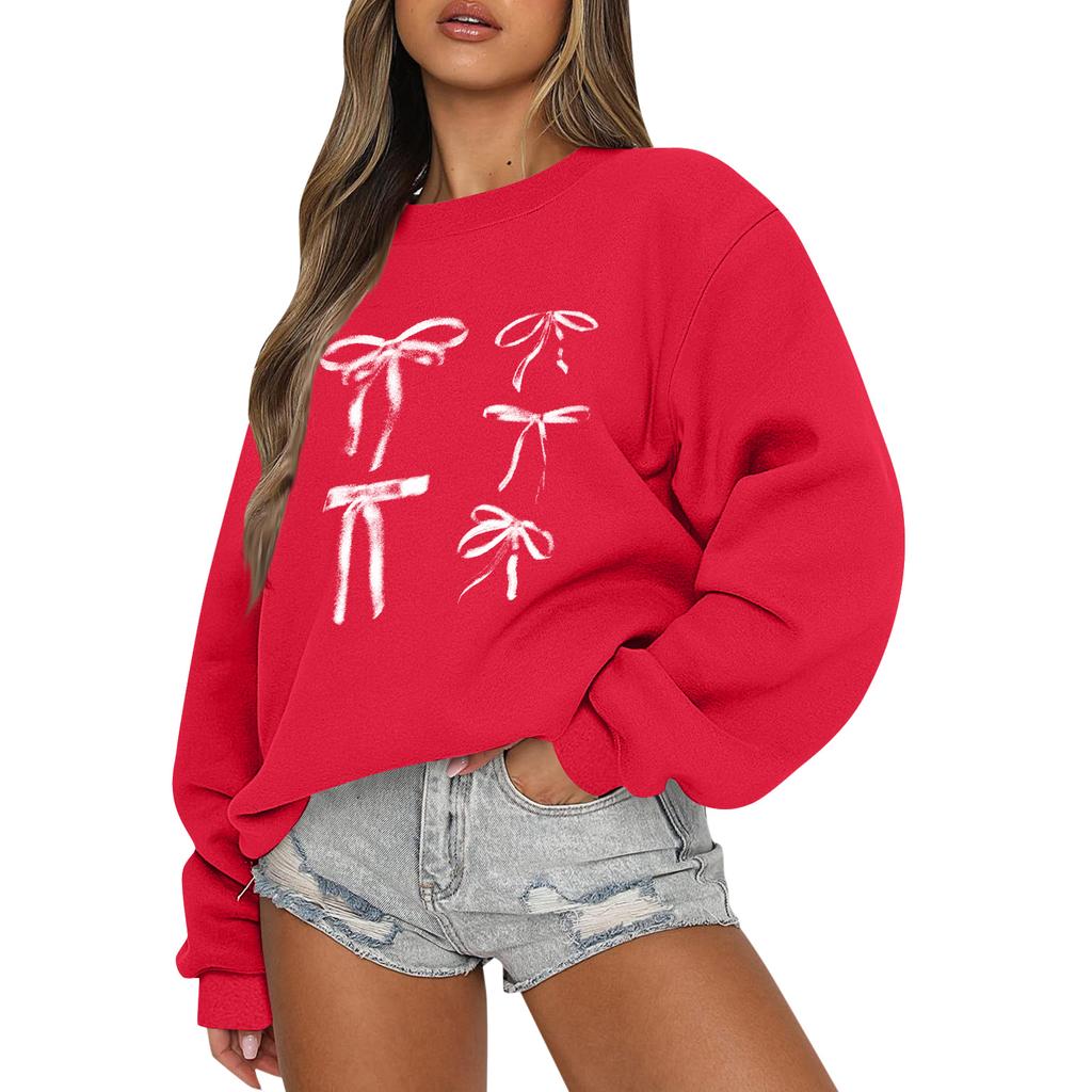 Women  Tops Women's Long Sleeve Sweatshirt Casual Crewneck Loose Fit Pollover Fleece Tops