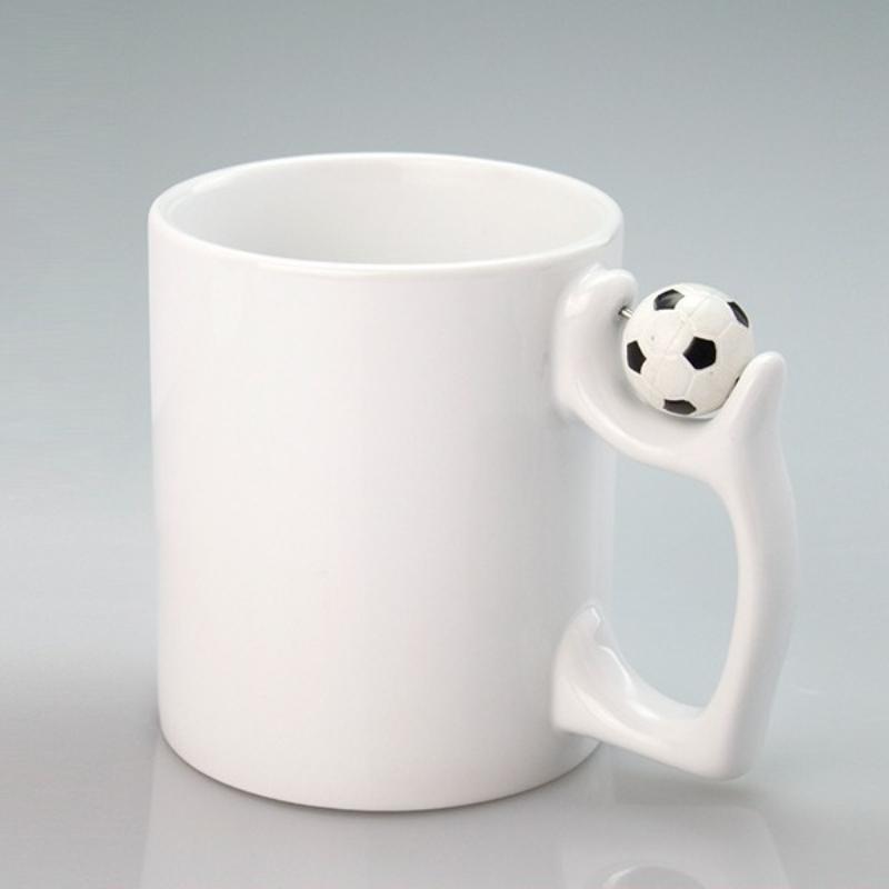 330ML Ceramic Mug with Football Handle Creative Household Office Desktop Drinking Cup for Water Tea Juice Latte Coffee Gift Mug