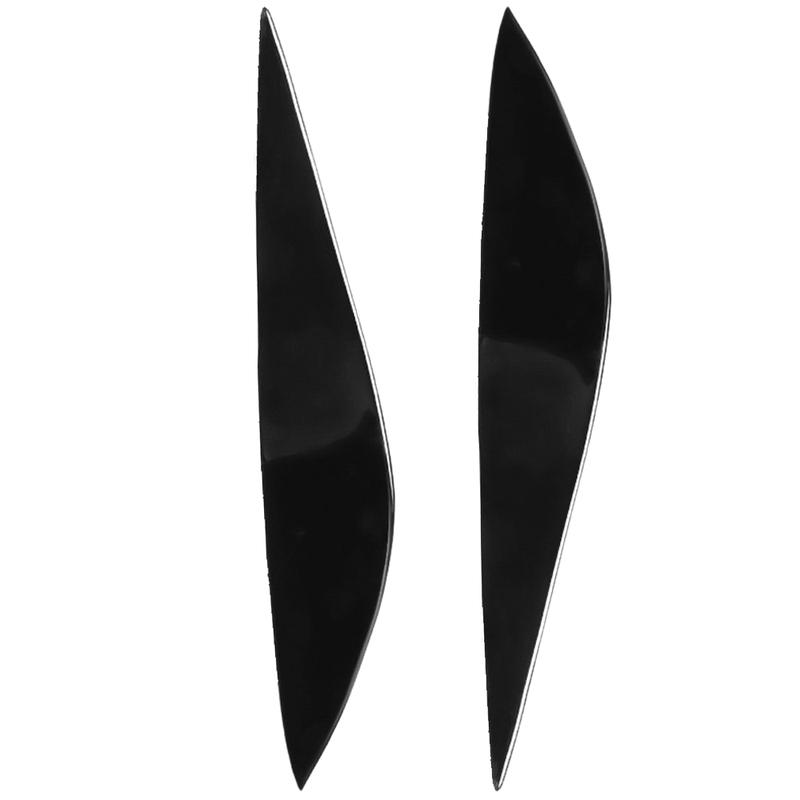 1 Pair Glossy Black Front Headlight Headlamp Eyebrow Eyelid Cover Trim For Mercedes-Benz C-Class W204 2008 2009 2010 2011