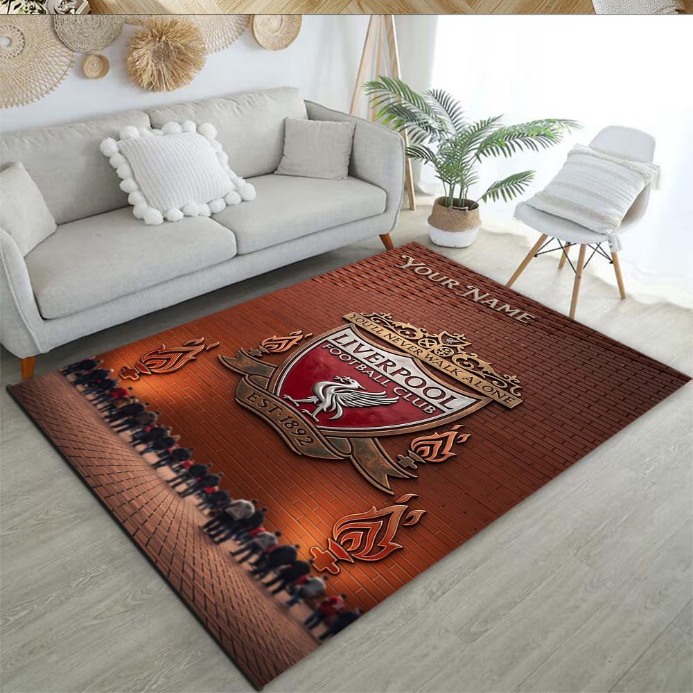 Liverpool Team Customized Name Carpet Design For Entryway Balcony Outdoor Bedrooms Antislip Rug Anime Office Decor