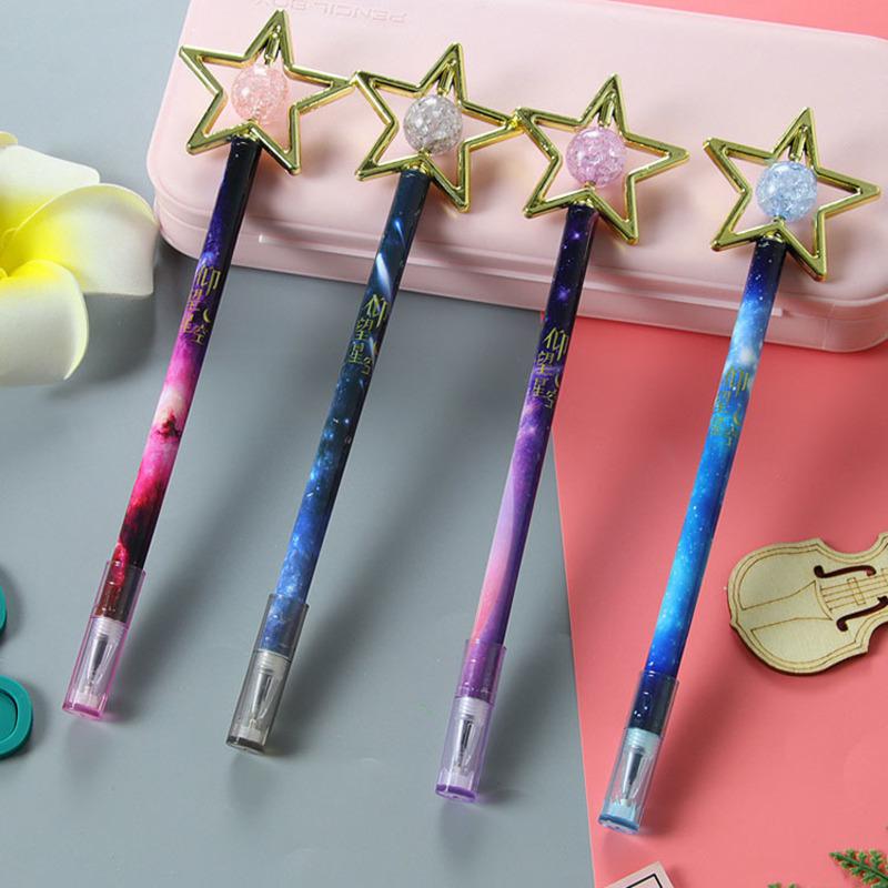 1 Piece Cute Cartoon Crystal Gel Ink Pens Kawaii Stationery Material Office School Supplies Gifts Gel Pen