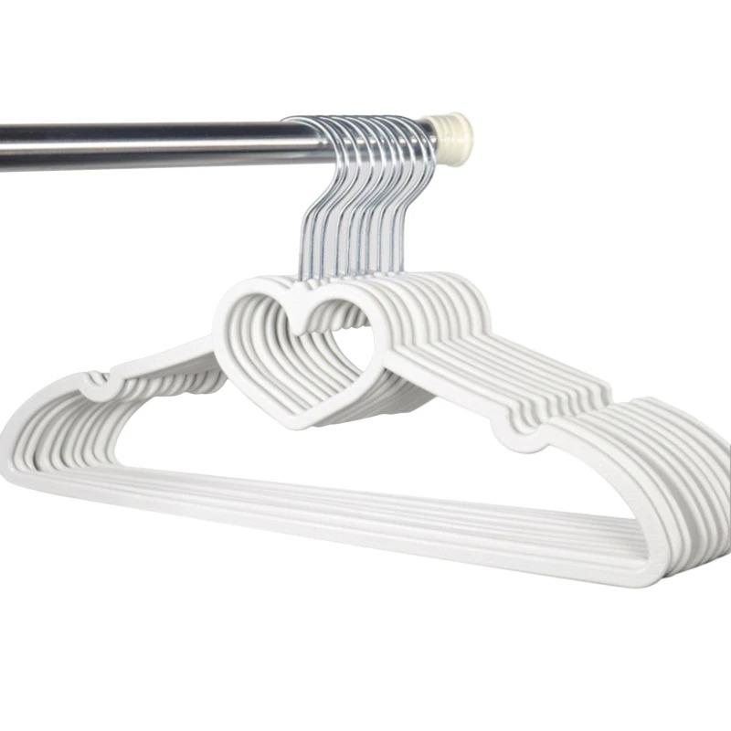 

10 шт. вешалка для одежды прочная вешалка из АБС-пластика с сердечным узором вешалка для одежды для взрослых и детей подвесные принадлежности белый