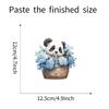 Playful Panda with Flower Basket Switch Plate Sticker Removable Self-Adhesive Decal for Bedroom Living Room Home Decor