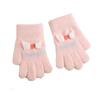 VIISEN Popular Design for Girls Ages Cute and Perfect for Winter and Cycling Ages Kids' Gloves, Five-Finger 2-6, Warm, Outings, School, (Pink, 3-6)