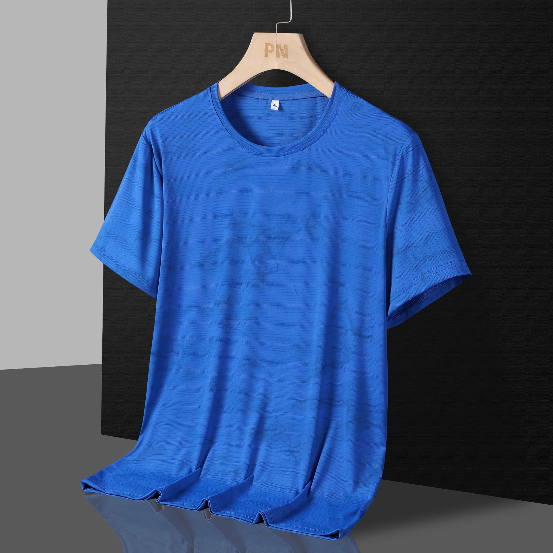 

Летняя мужская спортивная повседневная свободная футболка из ледяного шелка больших размеров с коротким рукавом, быстросохнущая футболка для фитнеса XXXL