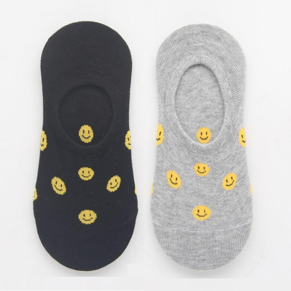 [Socks] Women s Invisible  Smile  No-Show Socks - 10 Pair Bundle (Choose 2 Colors) (made in KOREA) Black + Gray