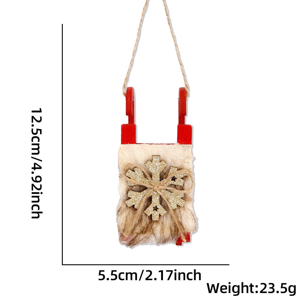 Vintage Inspired Unique Wooden Sled Ornament With Soft Snowflakes Perfect For Christmas Joy