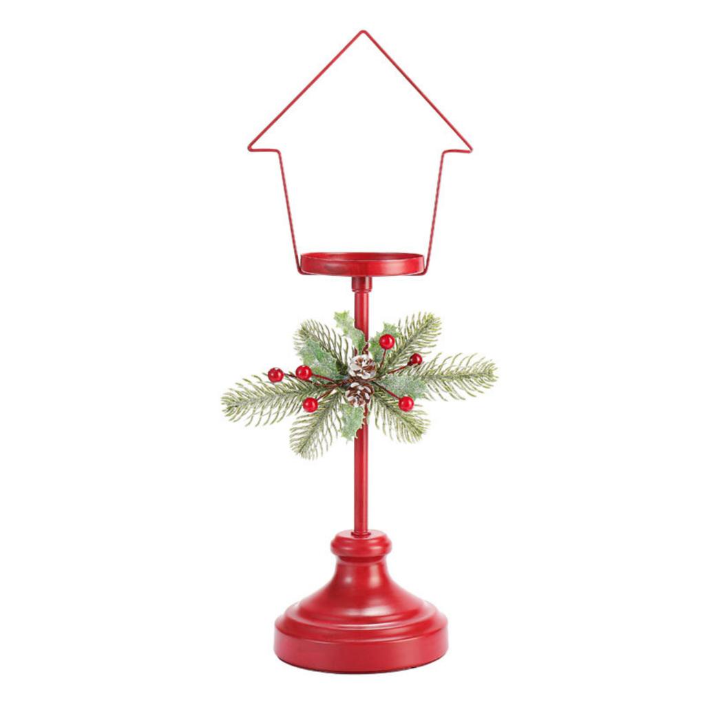 Desktop Christmas Decorations, Red Ironwork Christmas Candlesticks, Gift Items, Vintage Atmosphere Candle Cups