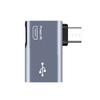 2-in-1 Power-in o USB to USB OTG Cable Adapter 90 Degree Right/Left Angled Host Converters for Keyboards