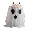 Halloween Ghost Tablecloth White And Black Ghostly Tablecloth Fun And Spooky Dining Table Accessory for Parties Candy Buffet Photo Backdrops