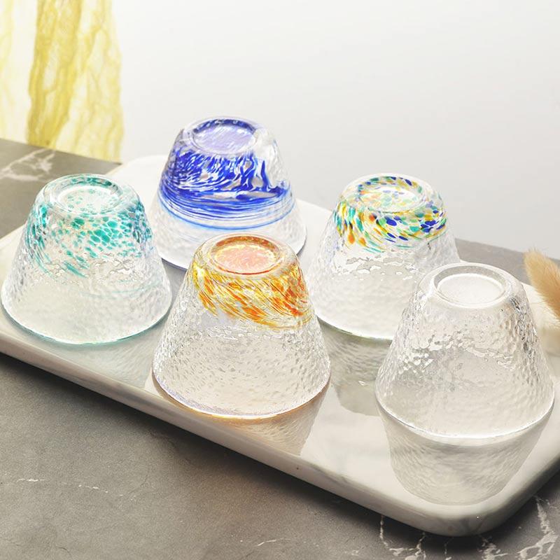 Japanese Style Colour Sake Glasses Creative Patterns Small Teacup 40ML 55ml Household Tavern Glass Cup Refined Kung Fu Tea Cup