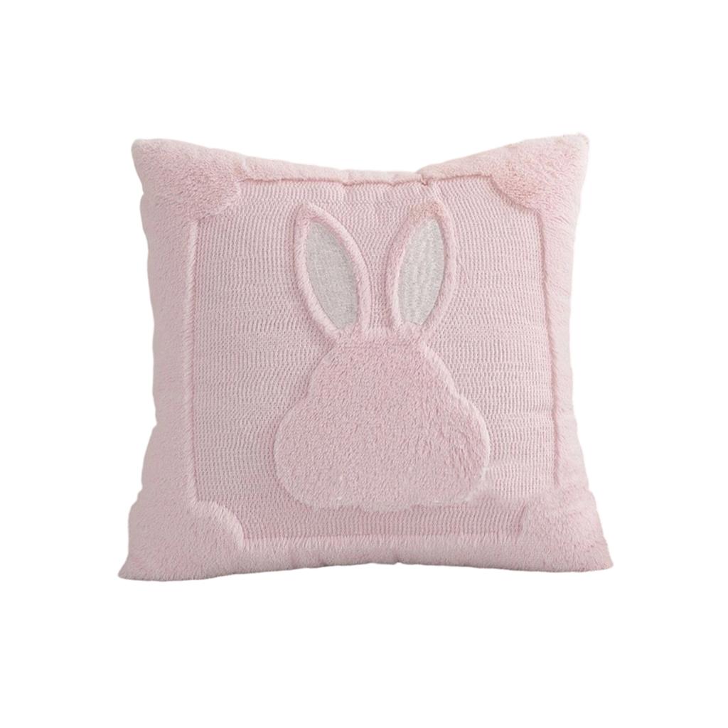 Plüschkissen mit Hasenmotiv und Stricktextur, Hasen-Kissenbezug, Abnehmbarer Bezug, Weiche Dekoration für Schlafzimmer, Wohnzimmer, Sofa