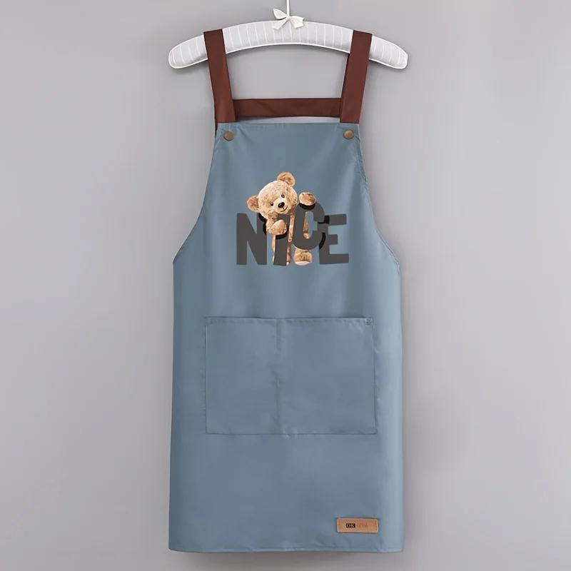 

1 шт. Водонепроницаемый кухонный фартук - Маслостойкий холщовый фартук для готовки | Защитный нагрудник для шеф-повара и кейтеринга | Регулируемый шейный ремешок