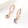 2025 Hot-selling Products Elegant Jewelry Gold-plated Zircon Moon Star Shiny Women's Fashion Pendant Earrings Waterproof Jewelry