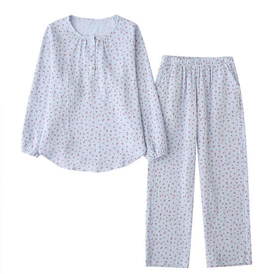 Skinny Five Little Cherry Round Neck Pure Cotton Yoru Pajamas 3 Types Choose 1