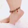Hand-woven agate bracelet women's vintage bohemian butterfly flower fringed pendant anklet