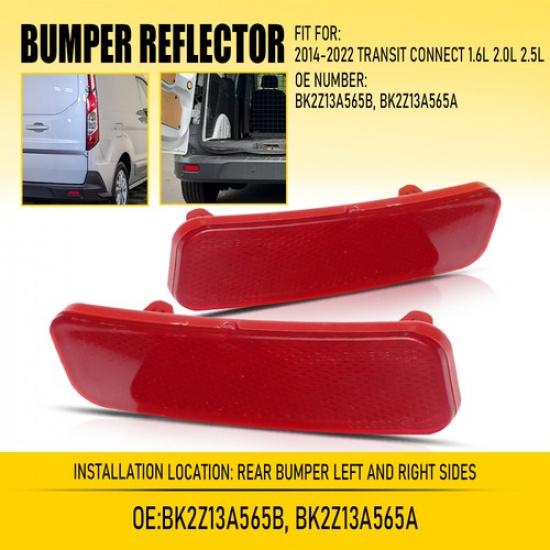 Pair Left Right Side Rear Reflector Bumper Light For Ford Transit 2.0L 1.6L 2.5L
