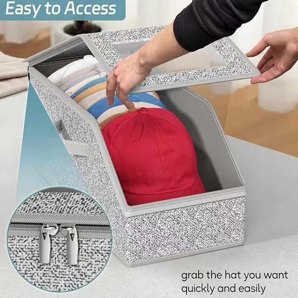 Baseball Hat Organizer Hat Storage Box Reinforced Nonwoven Fabric