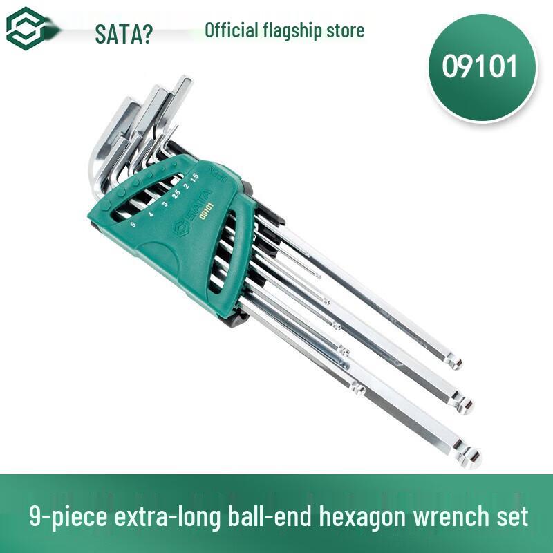 SATA 9-Piece Extra Long Ball End Hex Key Set
