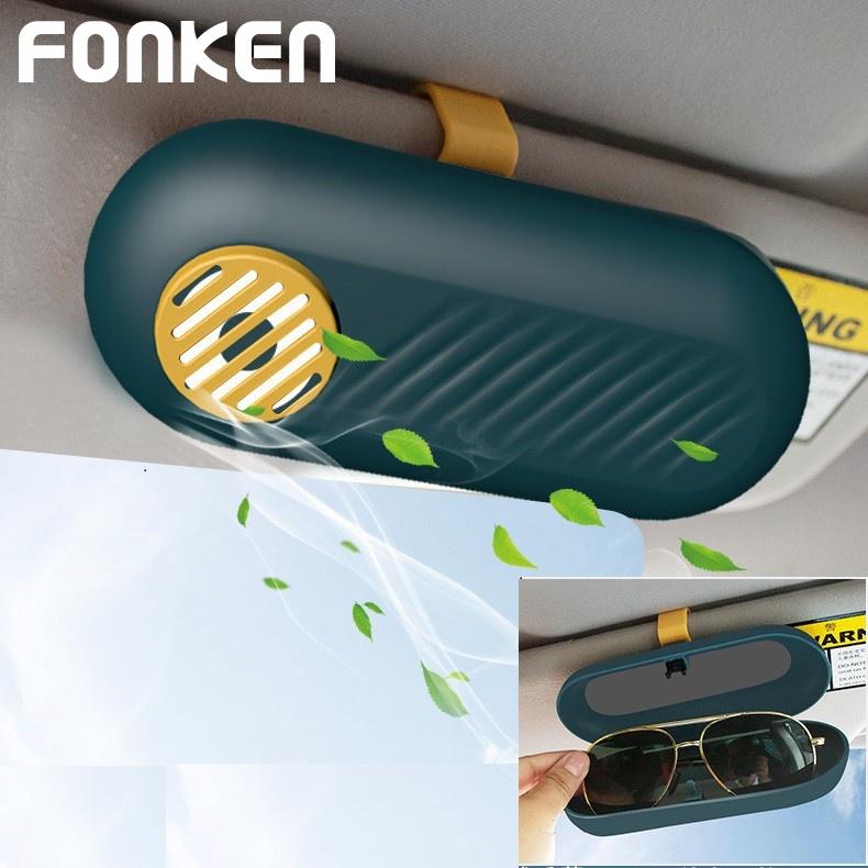 

Стеклянный чехол для парфюмерии Fonken, органайзер для солнцезащитных очков, автомобильный держатель, ящик для хранения, чехол для защиты от падения, автомобильный ящик для хранения