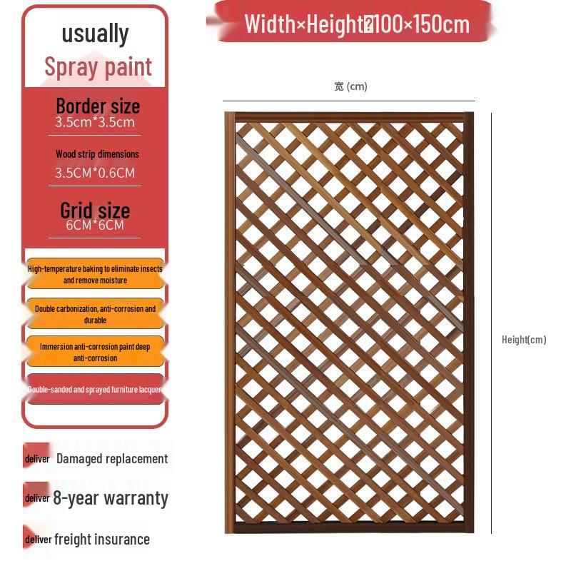 Anti-Corrosion Wood Garden Fence & Climbing Frame for Outdoor Spaces