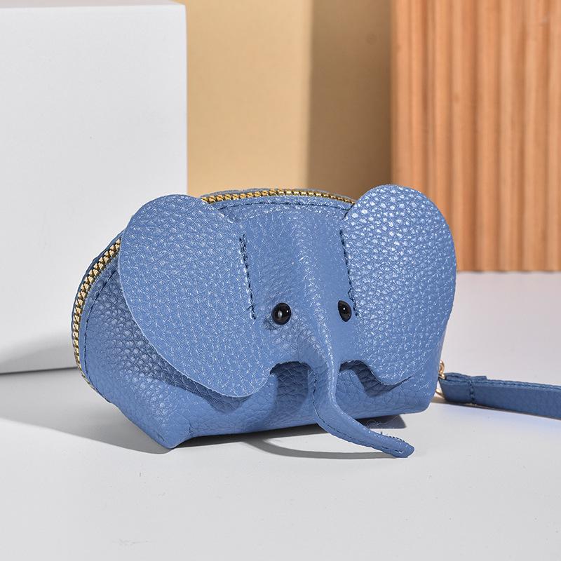 New Women's Elephant Coin Purse Keychain - Fashionable Card Holder & Lipstick Storage