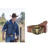 Large Buckle Belt for Men Cowboy PU Belt Ethnic Jeans Belt WesternStyle Pants Belt for Costume Dress Up Casual Waistband