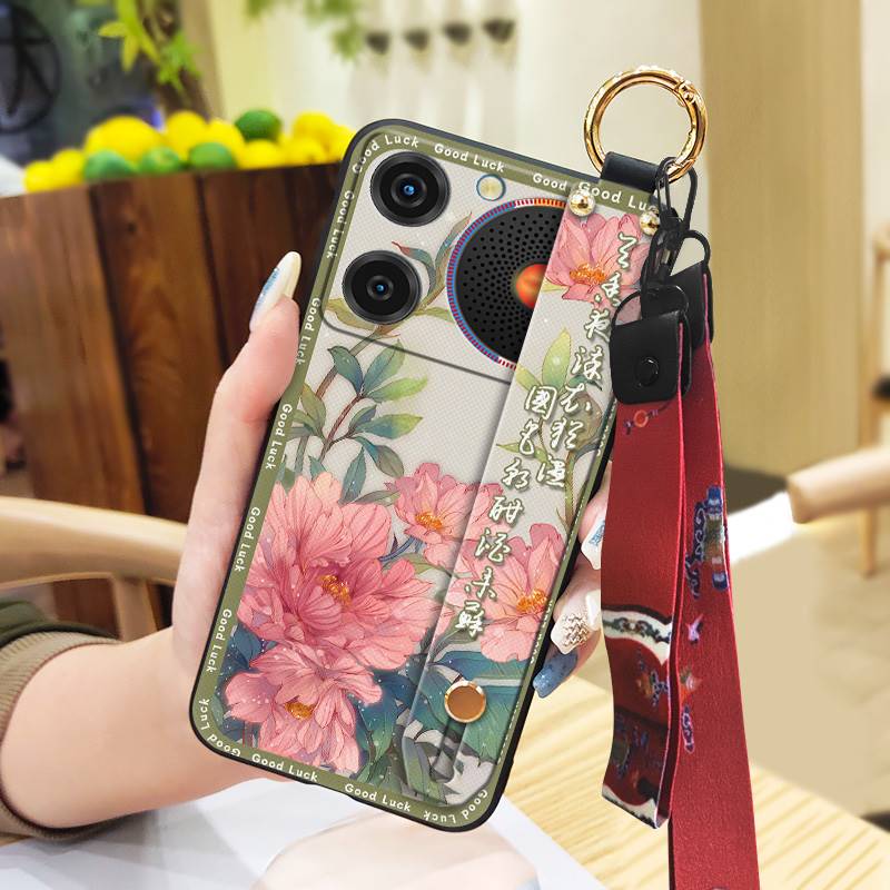 Staubdichter Ring Handyhülle Für ZTE Nubia Music Armband Ältere Dame Ständer Handyhalter Rückseite Stoßfest