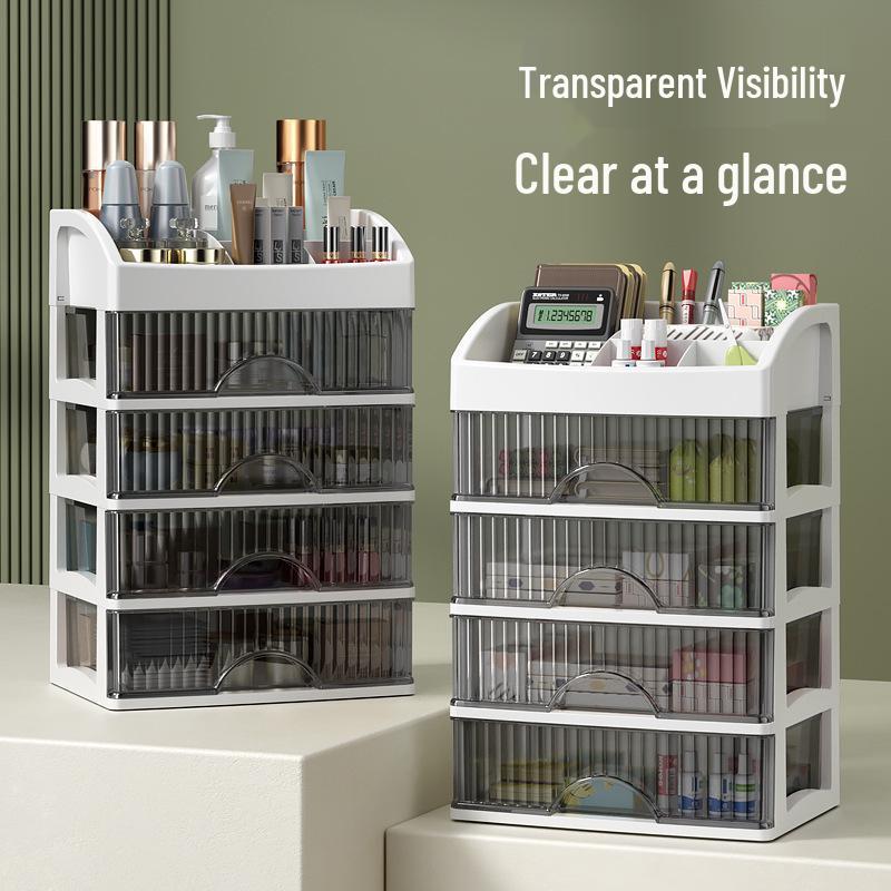 Multi-Layer Desktop Storage Organizer for Hair Accessories, Cosmetics, Jewelry, and Stationery Drawer Box.