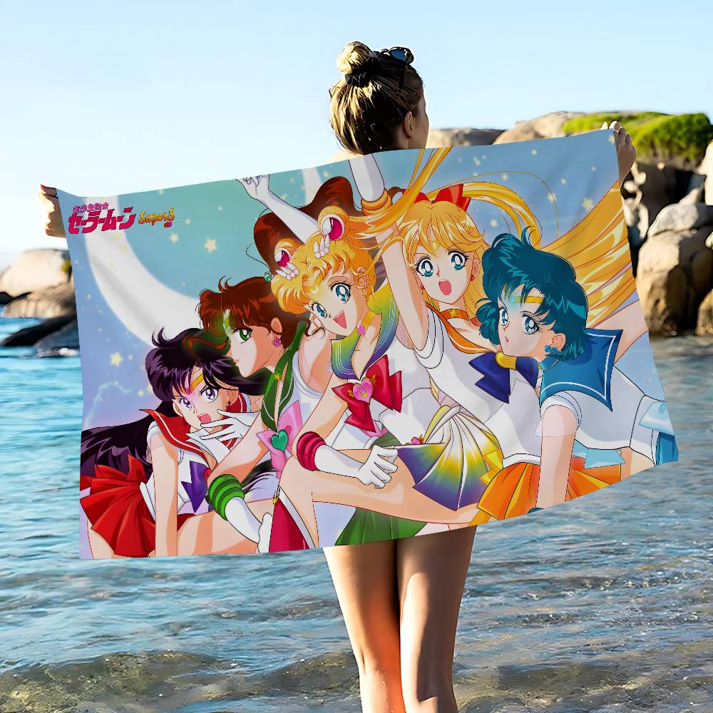 Hot Anime S-Sailor M-Moon Microfiber Beach Towel Absorbent Quick Dry Soft Yoga Swimming Resort Mountain Climbing Towel