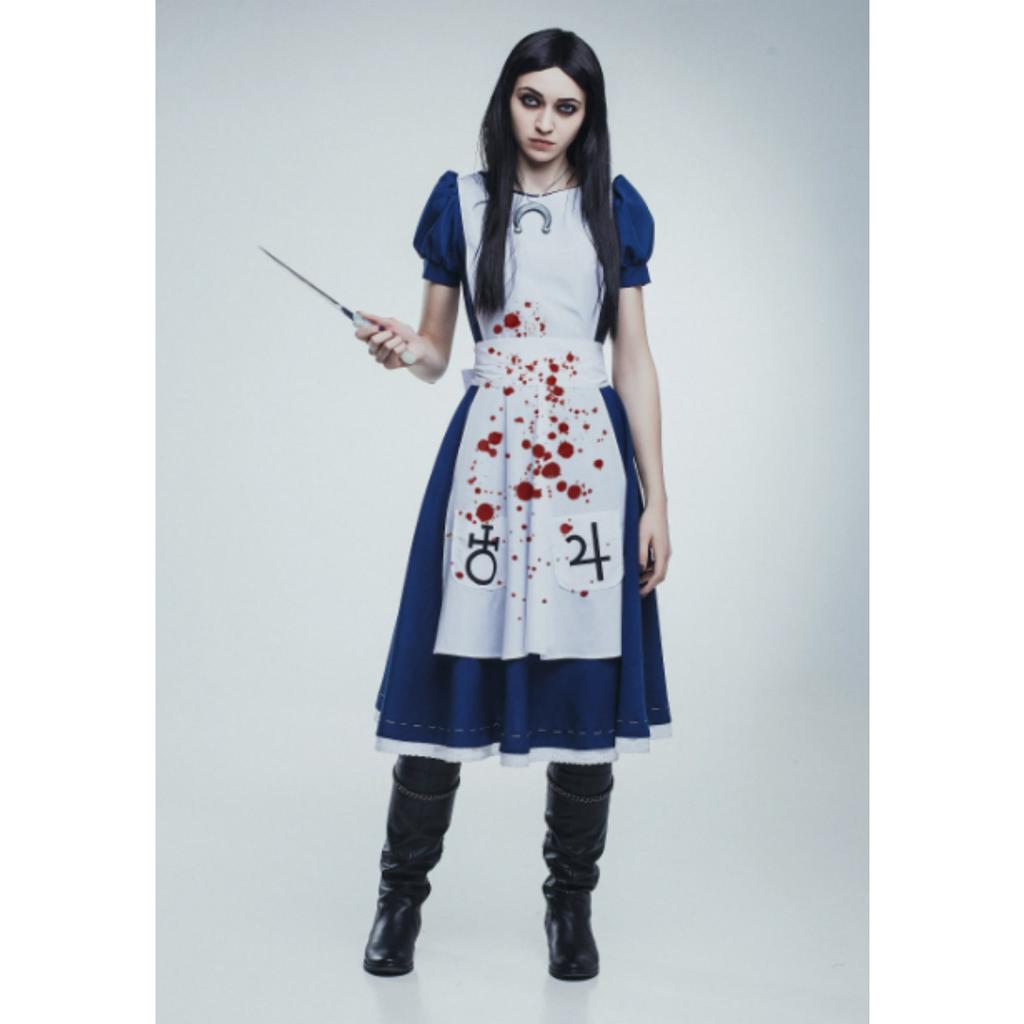 Anime Alice Princess Dress Maid Apron Dress Game Madness Returns Alice Cosplay Costume For Women Girls Halloween Party