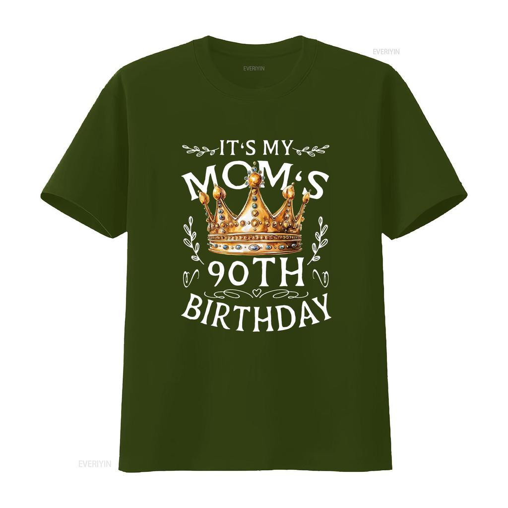 It s My Mom 90th Birthday Crown Happy T Shirt Black vintage Washed Soft fashion Versatile Casual Unisex designer clothes
