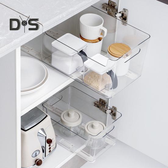 2Pcs Drawer Storage Box Sliding Rail Self-adhesive Quiet Dresser Wardrobe Kitchen Cabinet Organizer Drawer Slide Pull-out Track