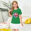 Girls' Round Neck Short Sleeves Christmas Witch  Group Print Casual Short Sleeves