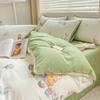 Class A Maternal And Infant Grade Small Fresh 100 Washed Cotton Four-Piece Set Student Dormitory 3Pcs Set Polished Cotton Full Quilt Cover Hat