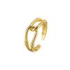 2024 Elegant Double Layer Knotted Open Ring - Women's Cold Style Cross Design